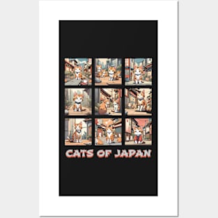 Cats of Japan Manga comic style Posters and Art